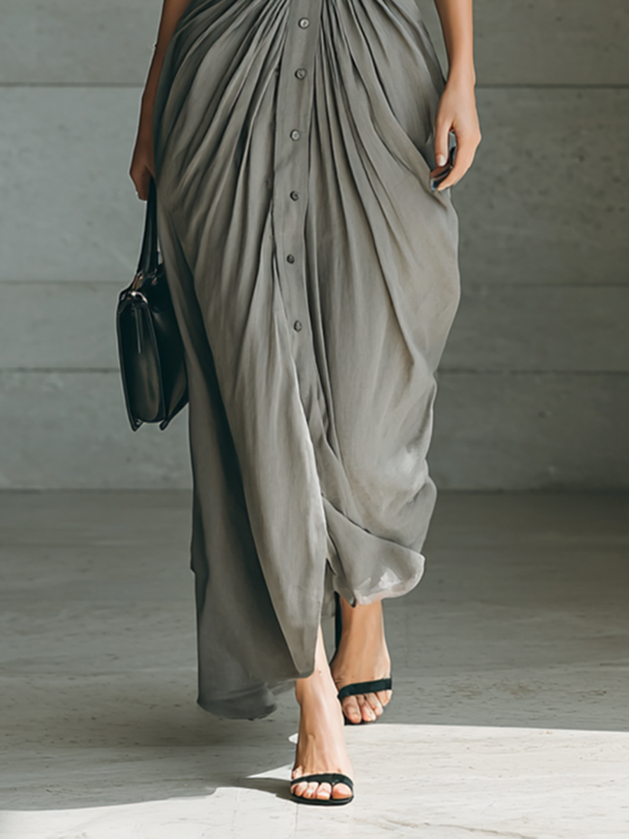 Madeleine | Robe longue plissée