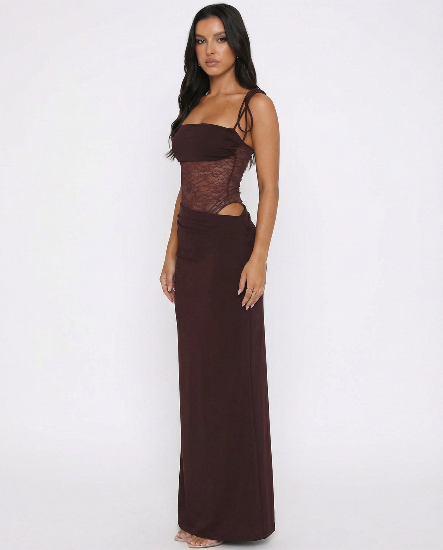 ARIA | Robe Maxi à Panneaux en Dentelle
