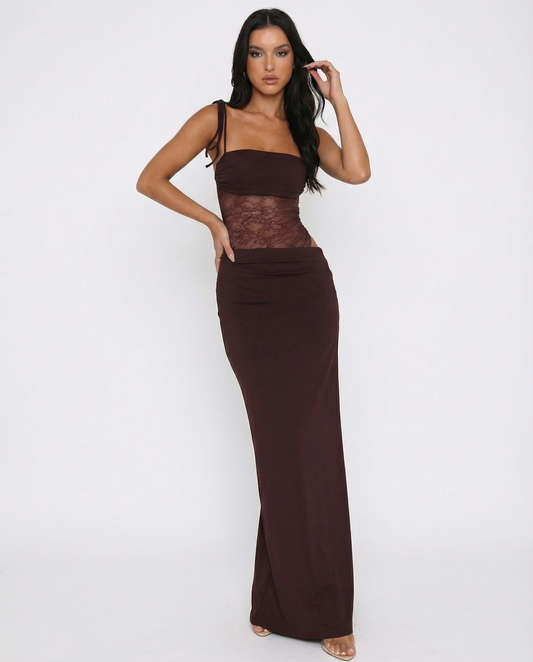 ARIA | Robe Maxi à Panneaux en Dentelle