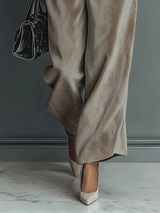 Ensemble décontracté en velours chaud à col roulé pour femmes