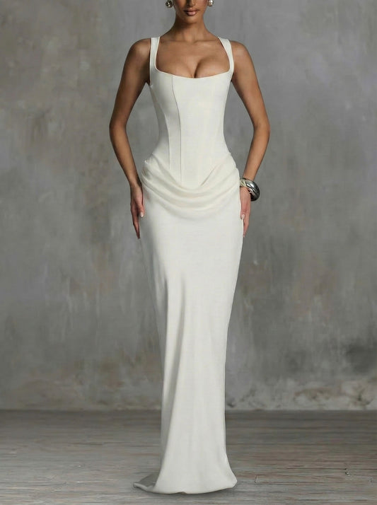 Audrey | Robe maxi à décolleté carré