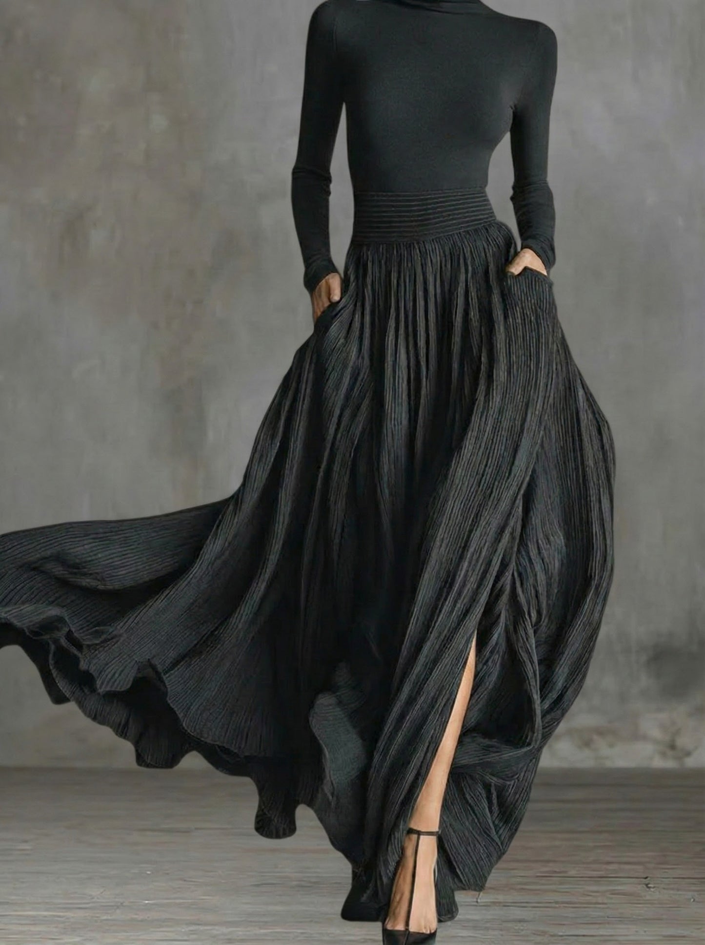 Denise | Robe maxi taille haute