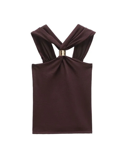 ARIA | Top Halter Mocha