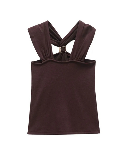 ARIA | Top Halter Mocha