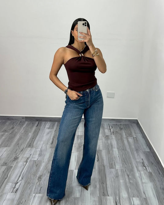 ARIA | Top Halter Mocha