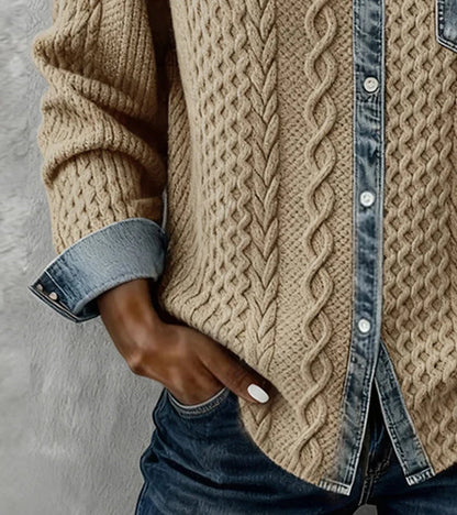 Bibiana – Chemise à manches longues avec empiècements en denim