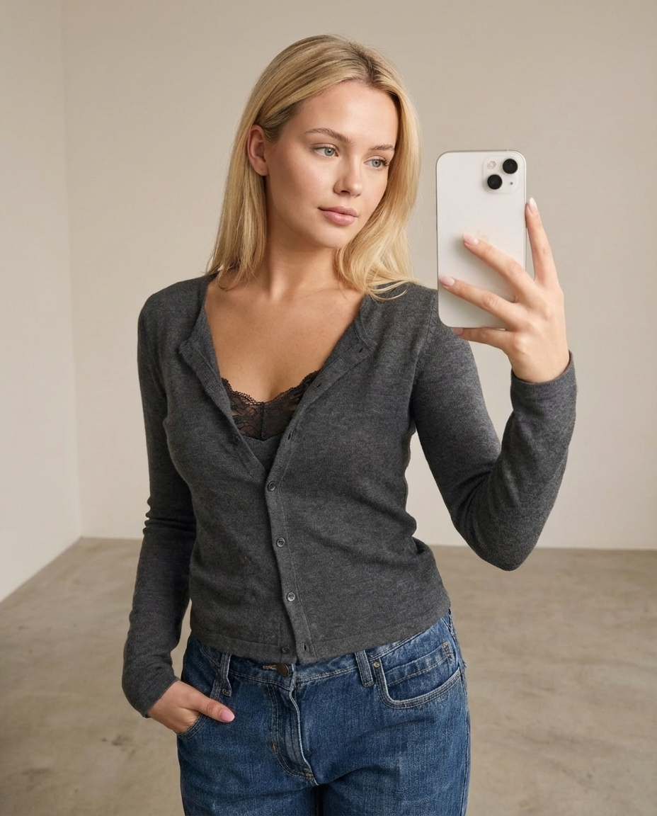 ARIA | Cardigan à couches avec dentelle