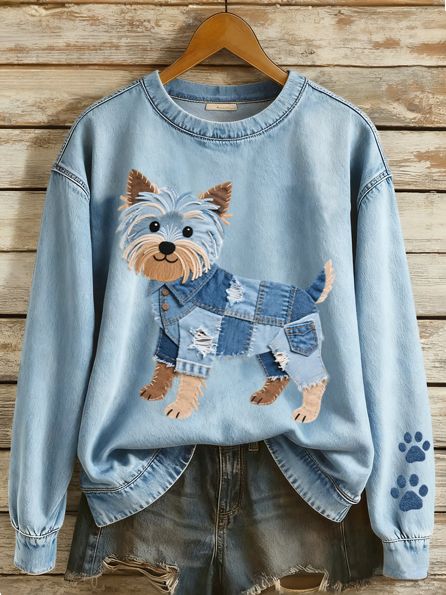 Marisol - Sweat à capuche pour femme magnifique avec motif patchwork de Yorkshire Terrier