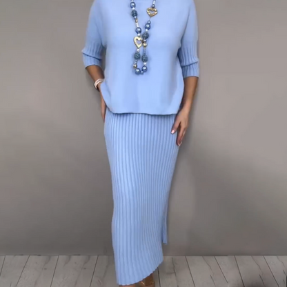 Aimée | L'ensemble 'Coup de Cœur' en maille douce et jupe