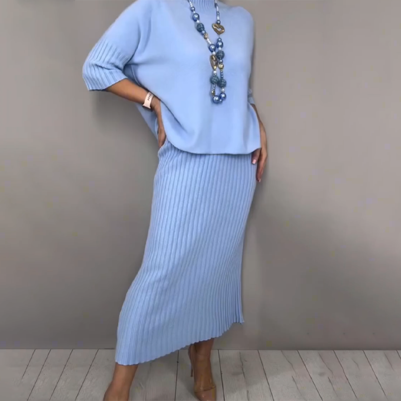 Aimée | L'ensemble 'Coup de Cœur' en maille douce et jupe